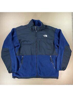 Vintage The North Face Denali Full Zip Jacket Polartec Fleece Blue Black Mens XL